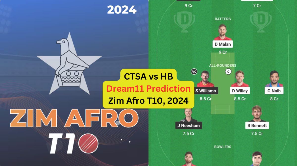CTSA vs HB Dream11 Prediction in Hindi, Match 2, प्लेइंग इलेवन, पिच रिपोर्ट, Dream11 Team – Zim Afro...