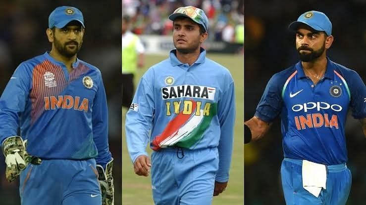 ms dhoni-saurav ganguly-virat kohli