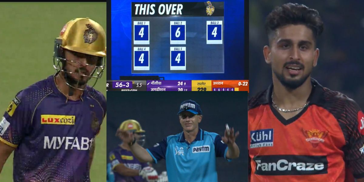 नीतीश राणा ने बनाया उमरान मलिक की रफ्तार का मजाक, 1 ओवर में कूटे 28 रन, तो अंपायर की भी छूट गई हंसी