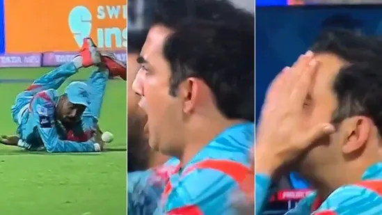 Gautam Gambhir Reaction on dropping catch of Dinesh karthik by KL Rahul-LSG vs RCB