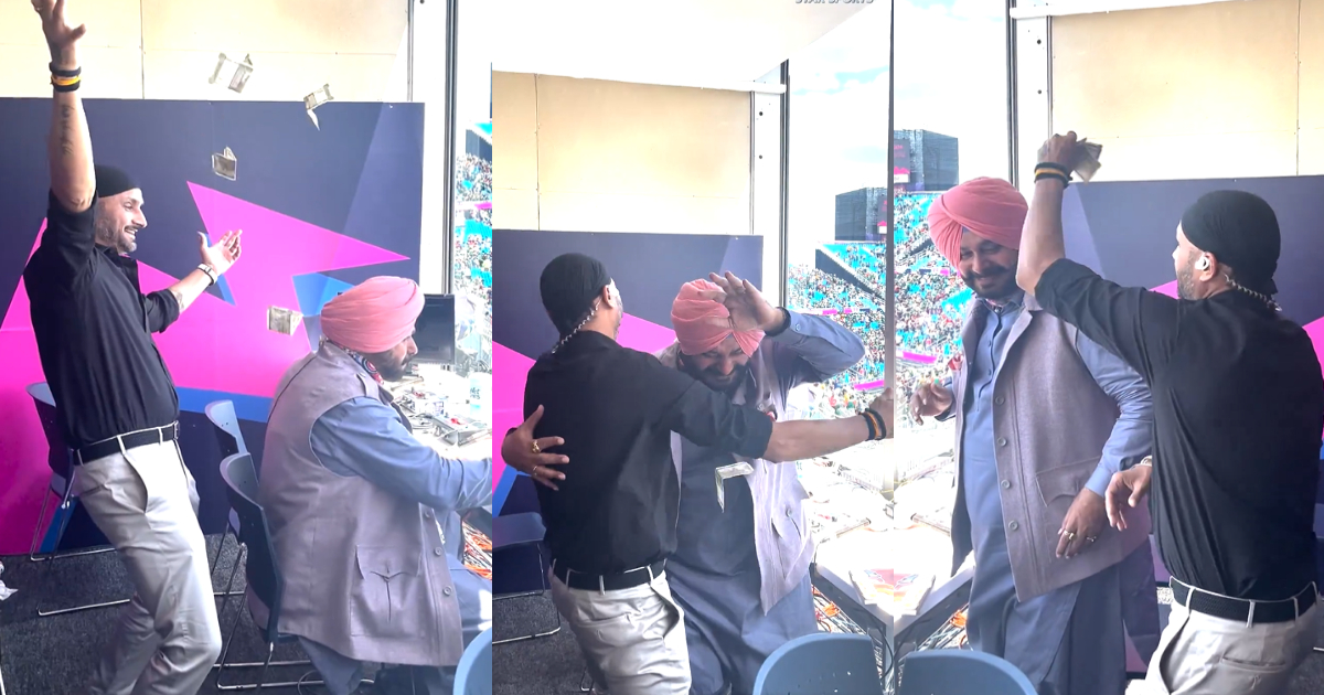 harbhajan singh showered money on navjot sidhu after india defeted pakistan video went viral