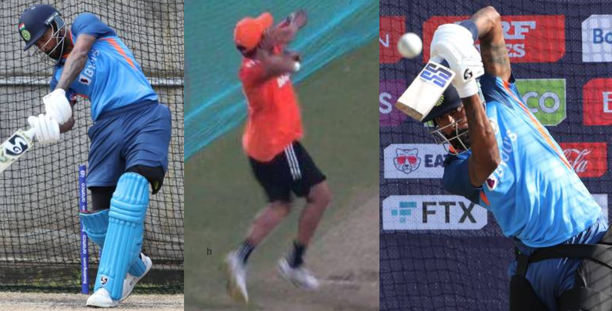 hardik pandya batted fiercely in the nets against the new all-rounder rohit sharma
