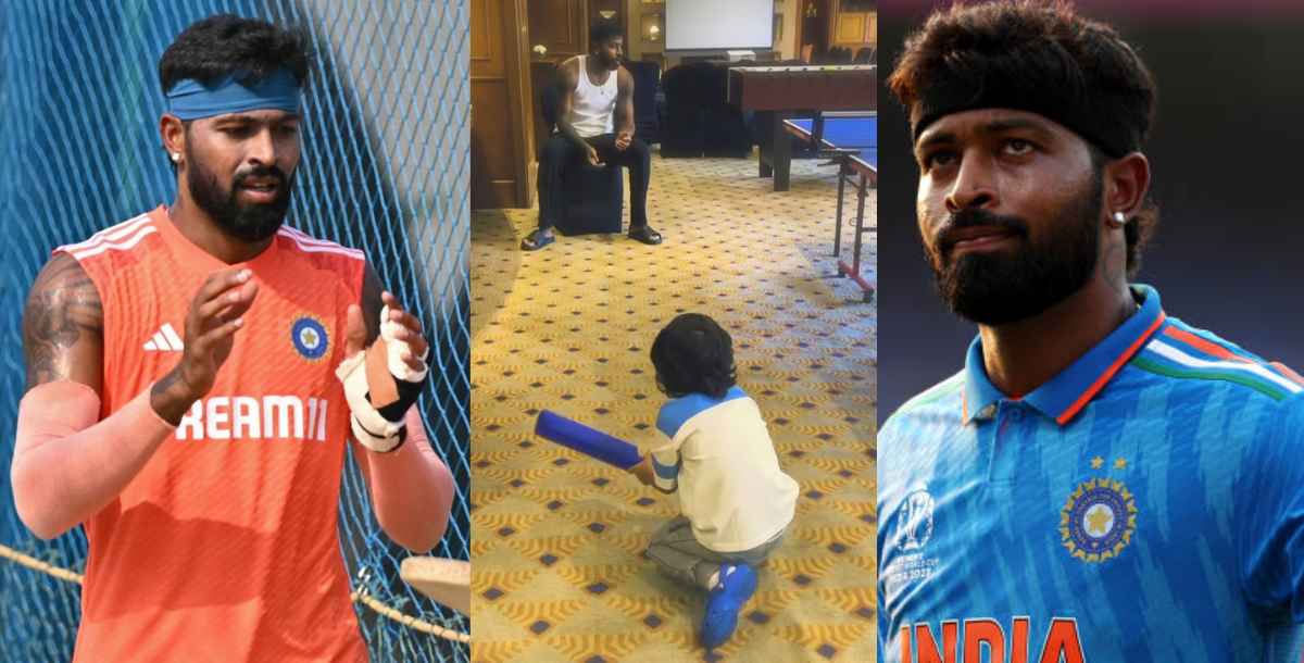 hardik pandya played cricket with his son photos gone viral on social media