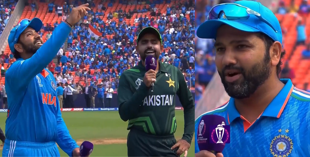 ind v pak india won the toss and elected to bowl first against pakistan in world cup 2023