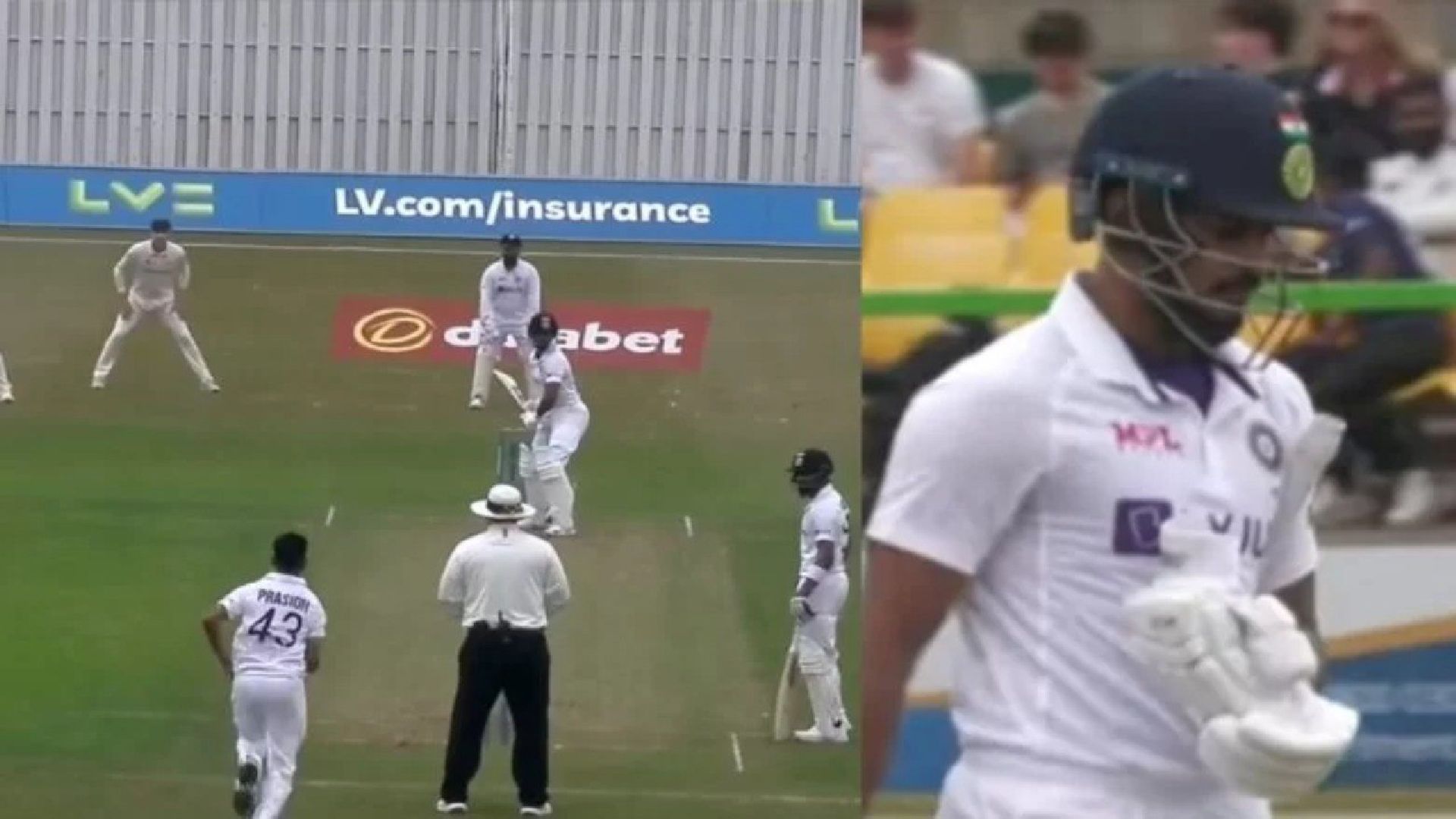 ind vs lei prasidh krishna to shreyas iyer caught by rishabh pant- Video