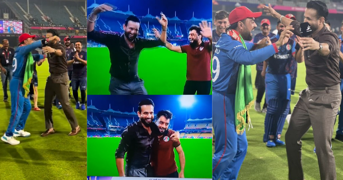irfan pathan and rashid khan dancing on afghanistan victory against pakistan video viral