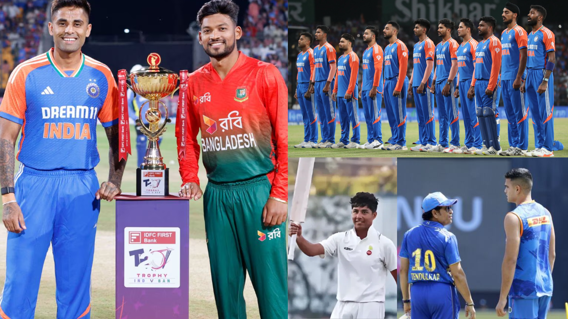 द्रविड़ और सहवाग के बेटे का डेब्यू, सचिन का बेटा फिर बाहर, बांग्लादेश के खिलाफ टी20 सीरीज के लिए 15 स...