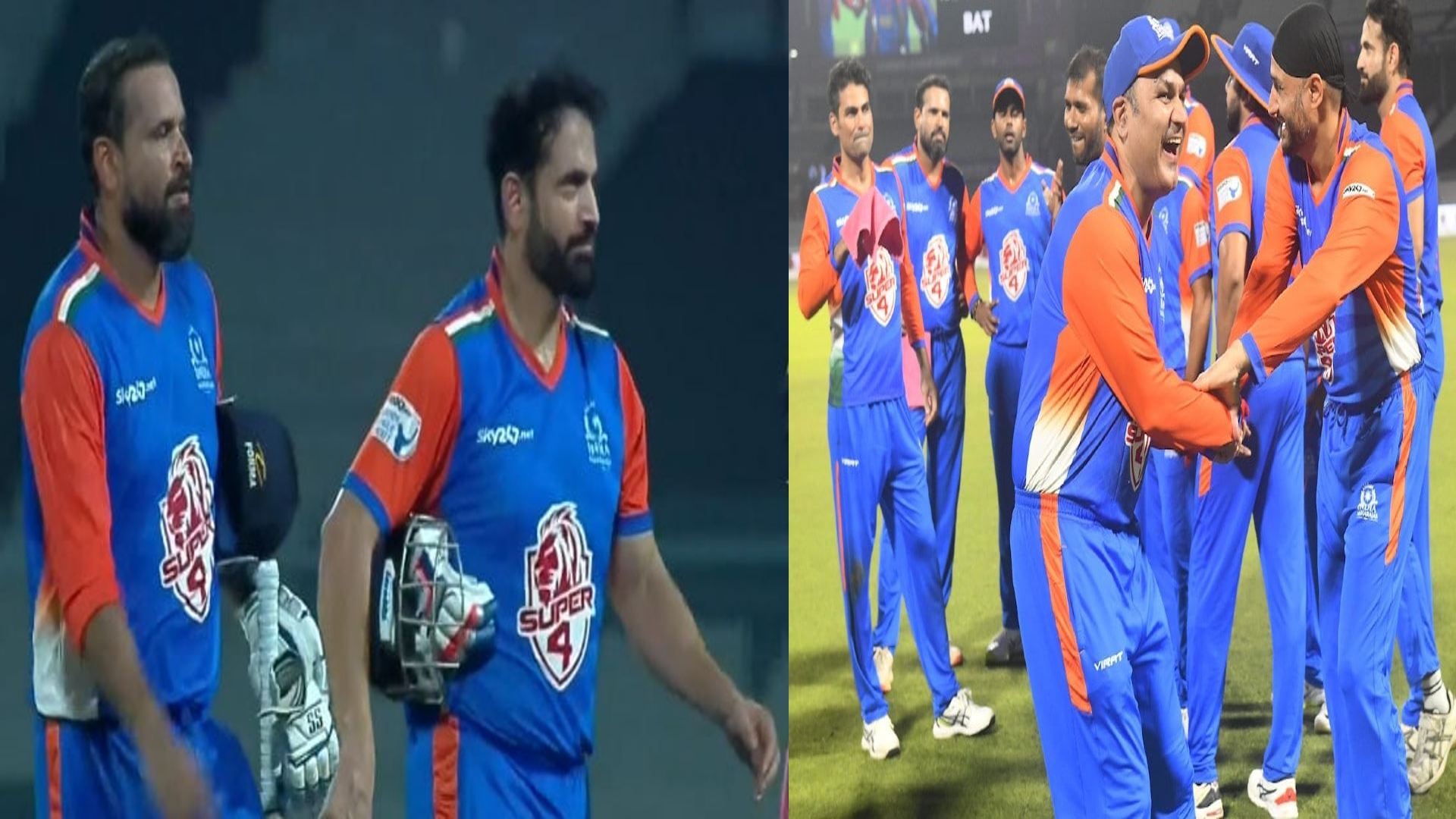 legends league cricket yusuf pathan And irfan pathan wins match for india maharajas against world gi...