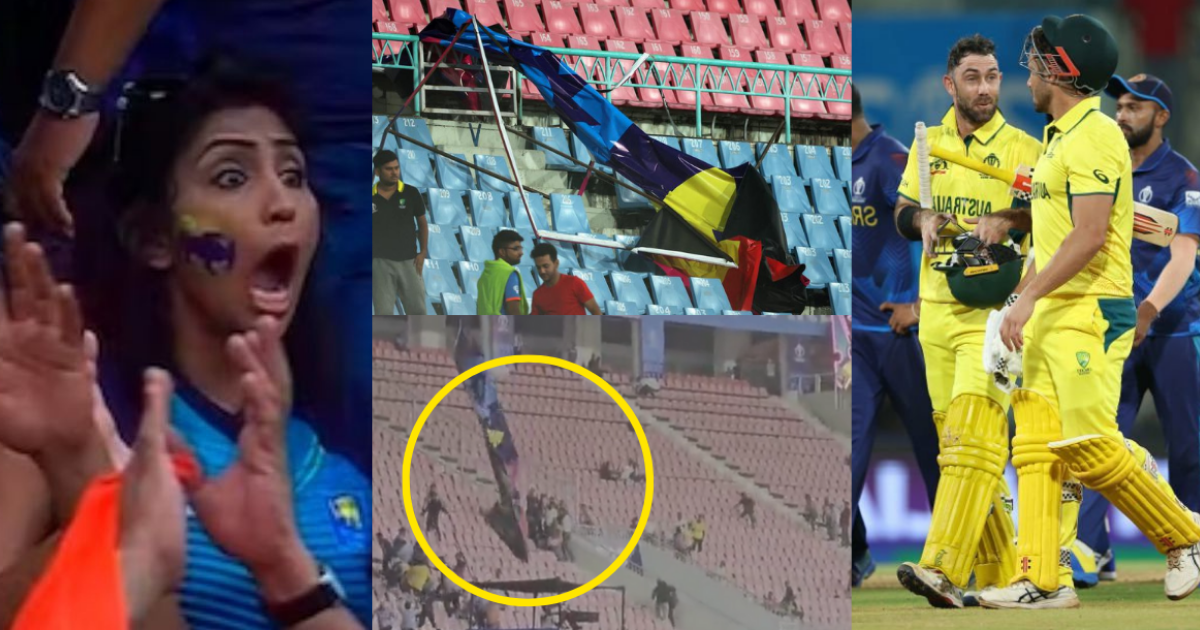 major accident in aus vs sl match Lucknow stadium during world cup 2023 video viral