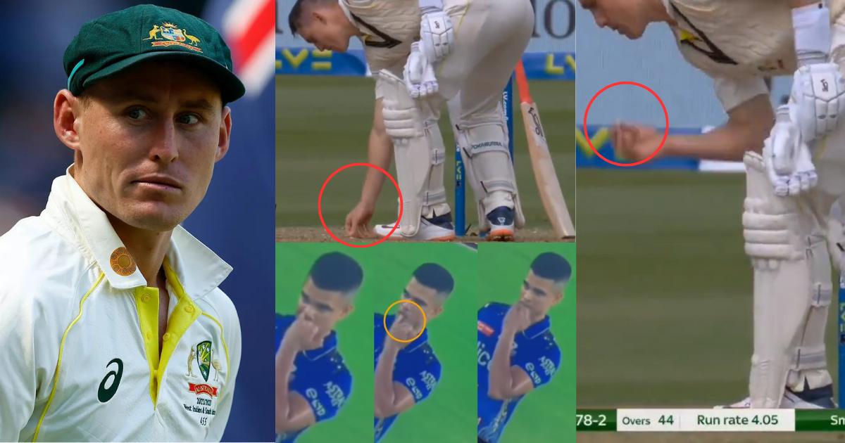 marnus labuschagne chewing gum on the ground, started spitting and eating, video went viral