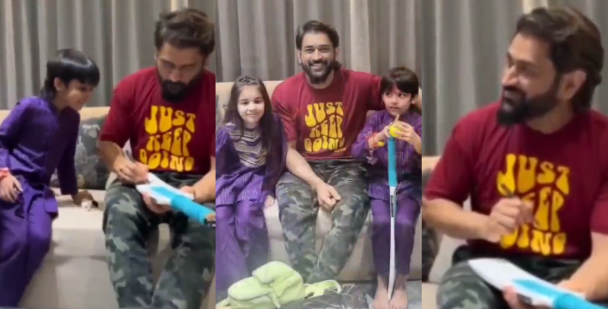 ms dhoni gave autograph on bat to little fan video went viral
