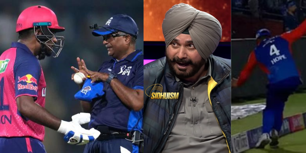 navjot singh sidhu said sanju samson was not out in dc vs rr ipl match-56