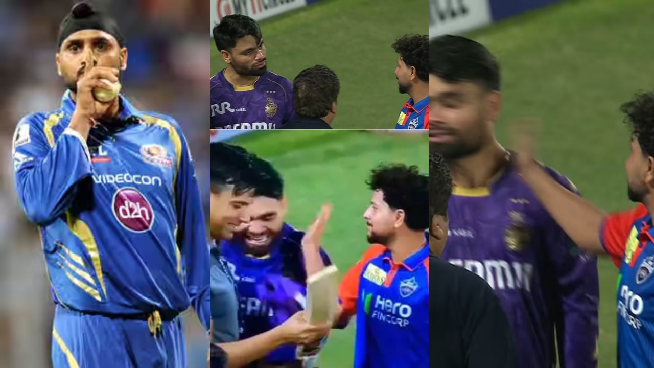 Seeing Rinku Singh slapped by Kuldeep Yadav in IPL 2025 fans remembered old slapping incident Harbha...