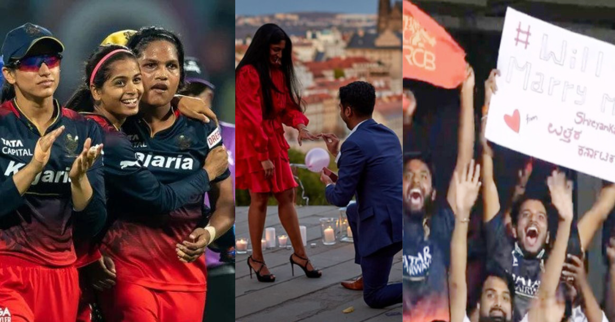 rcb female player shreyanka patil fan proposed for marriage in WPL 2024 live match