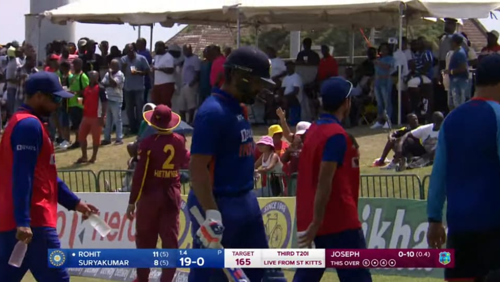 Rohit Sharma has walked off due to an Injury