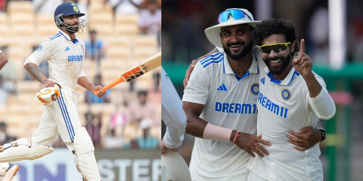 ravindra-jadeja hit a triple century in the Kanpur Test to take 300 wickets and became the first Ind...