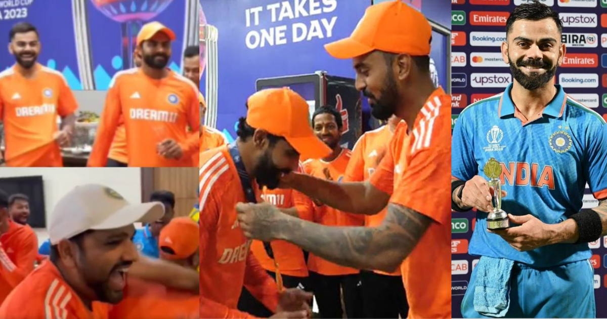 ravindra jadeja won best fielder award in dressing room video viral