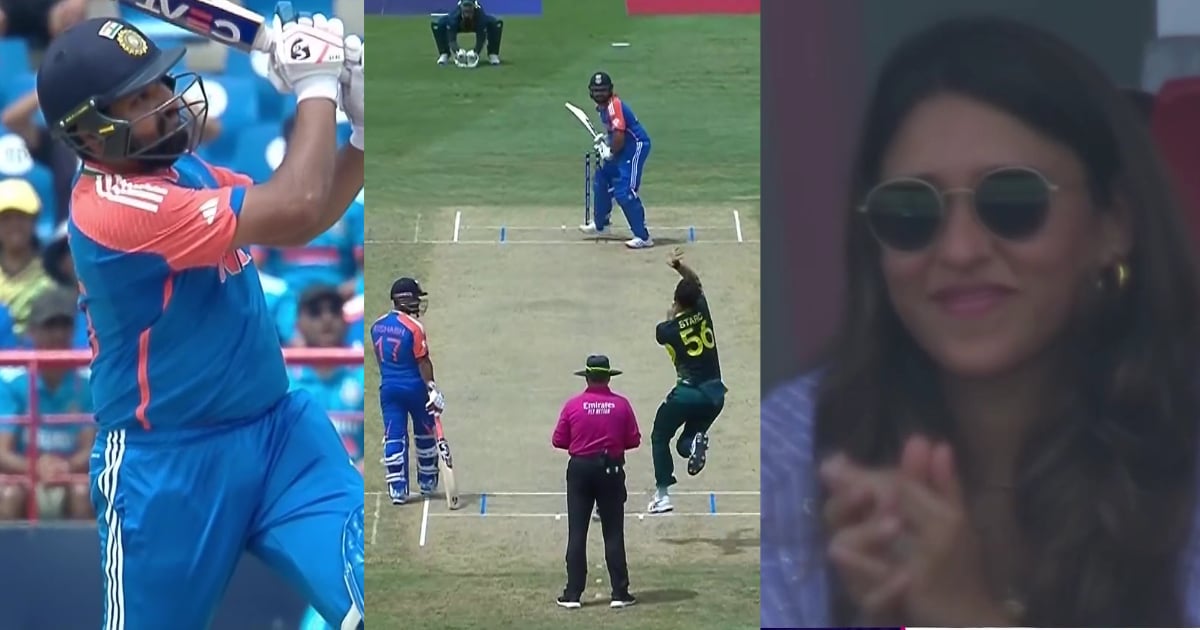 6,6,4,6,6... Rohit Sharma ने उतारा मिचेल स्टार्क का भूत, 1 ओवर में कूटे 29 रन, तो ऋतिका की छूटी हंसी...