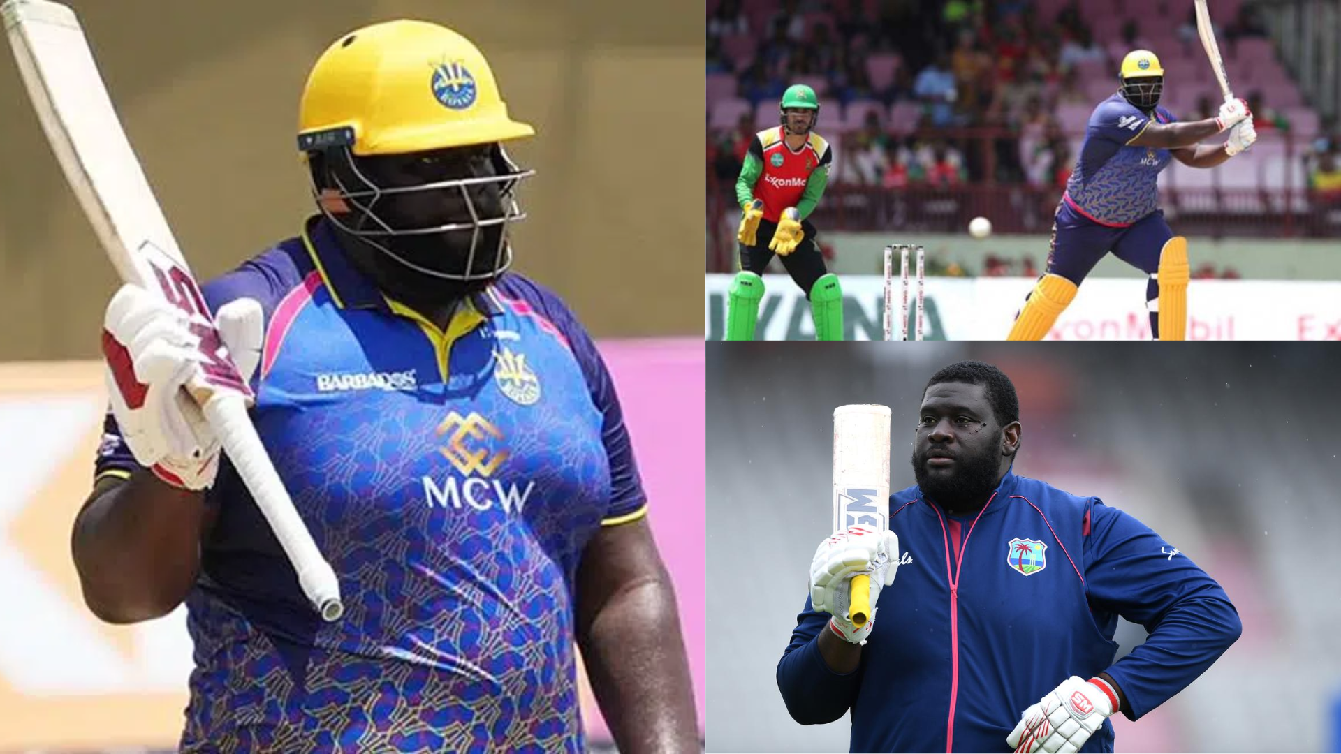 6,6,6,6,6,6,6..... West Indies के 200 किलो के खिलाड़ी ने टी20 में बनाया वर्ल्ड रिकॉर्ड, खेली 205 रन क...