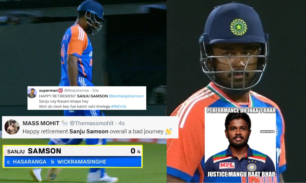 "बस भाई अब रिटायर हो जा" लगातार 2 बार शून्य पर OUT हुए Sanju Samson, तो फैंस का फूटा गुस्सा, दी ये न...