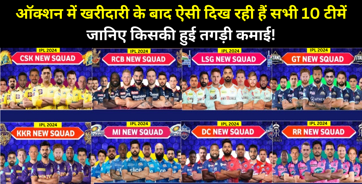see all 10 teams full squad list after ipl 2024 auction