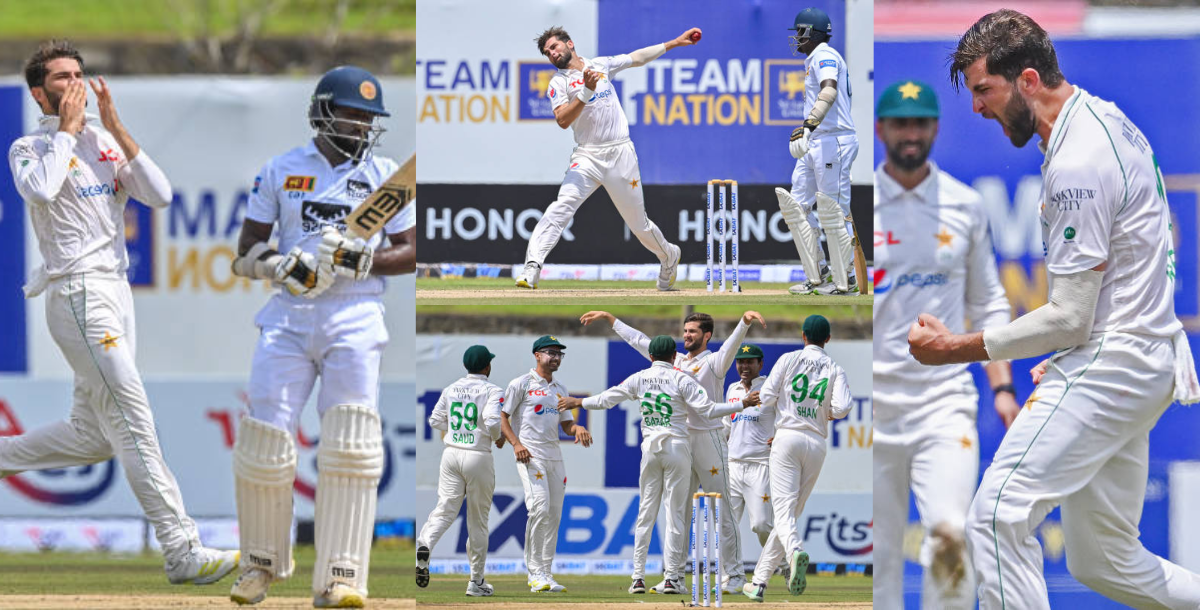 shaheen afridi took 3 wickets against sri lanka in 1st test match
