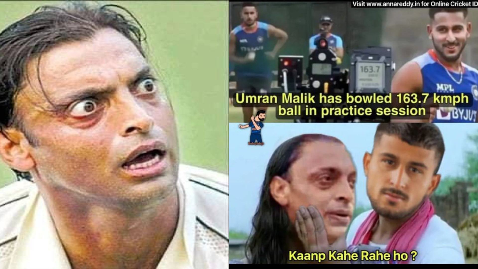 shoaib-akhtar trolled after umran malik ball 163.7 kph in practice session