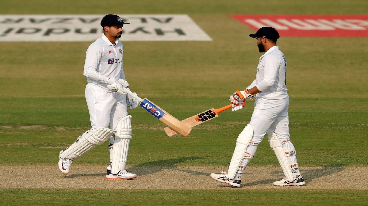 shreyas Iyer-Ravindra Jadeja-IND vs NZ 1st test