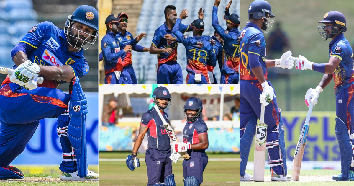 sl vs usa sri lanka beat usa by 198 runs in warm up match, Well done by Dimuth Karunaratne and Kusal...