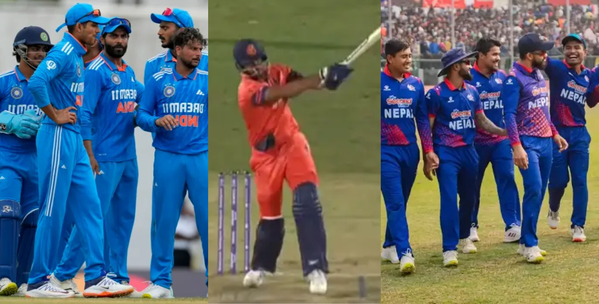 team-indian-origin-netherlands-player-aryan-dutt-out-on-duck-against-nepal-in-nep-vs-ned-5th-t20-mat...