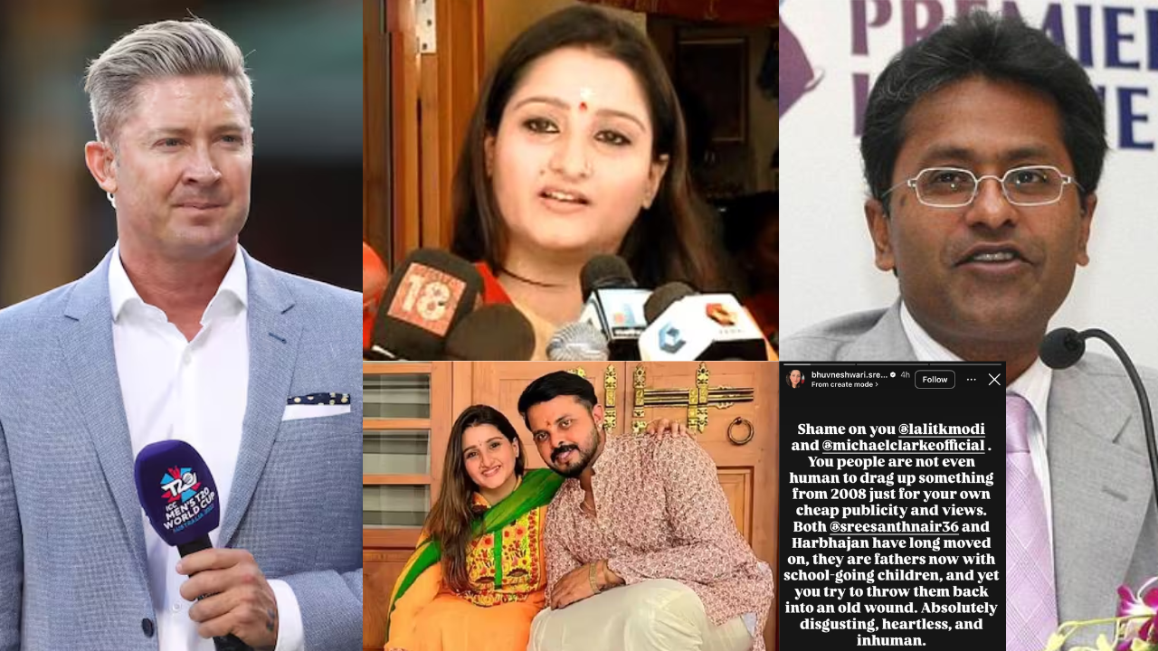 This Is Very Disgusting Wife S Sreesanth Got Very Angry At Michael Clarke And Lalit Modi Insulted Both Of Them For This Stupid Act