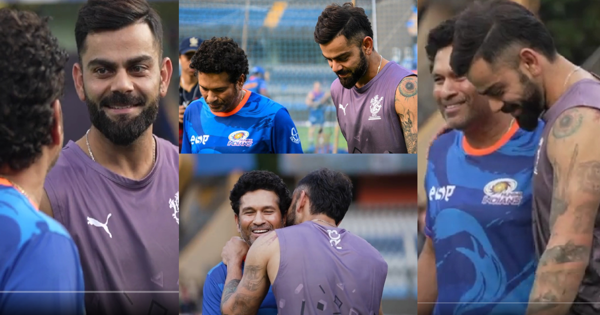 वानखेड़े में उतरते ही सचिन तेंदुलकर को गले लगाने दौड़े विराट, फिर कर लिया KISS, वायरल VIDEO ने जीता दि...