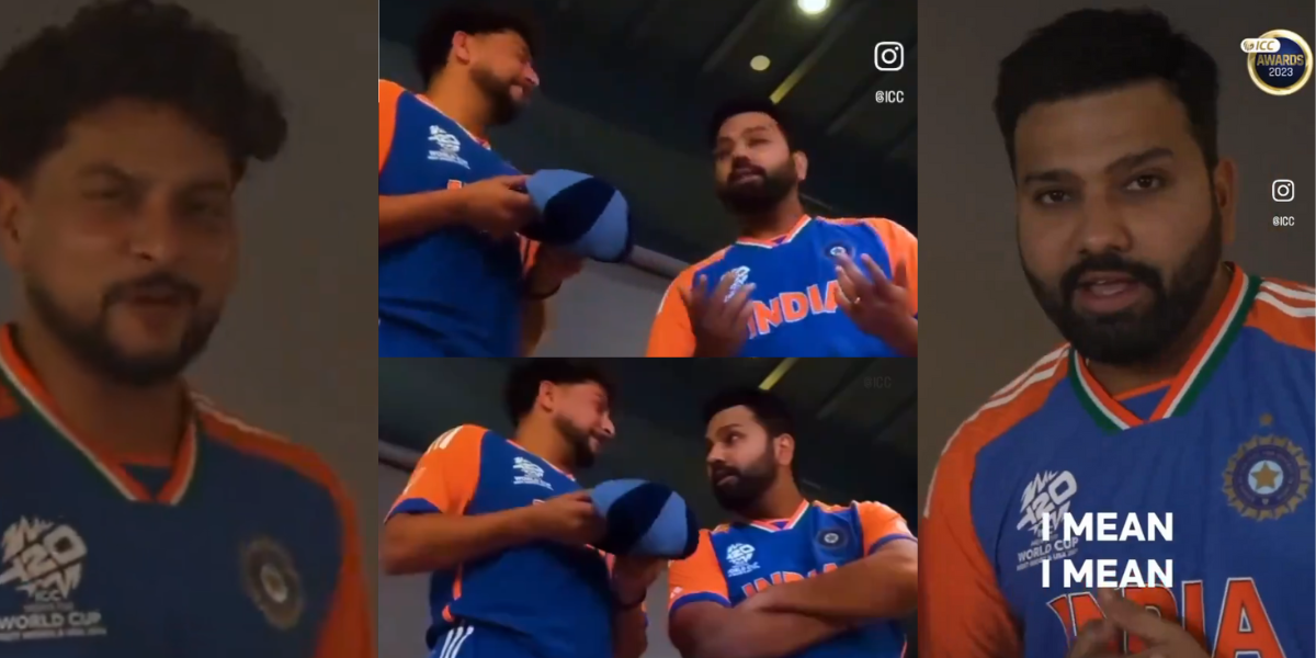 video-Rohit Sharma insulting Kuldeep Yadav while giving him odi player of the year cap