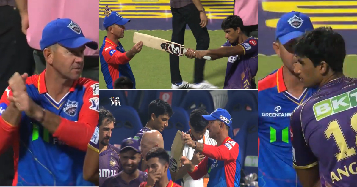 video after kkr vs dc match ricky ponting teach angkrish raghuvanshi on pull shots