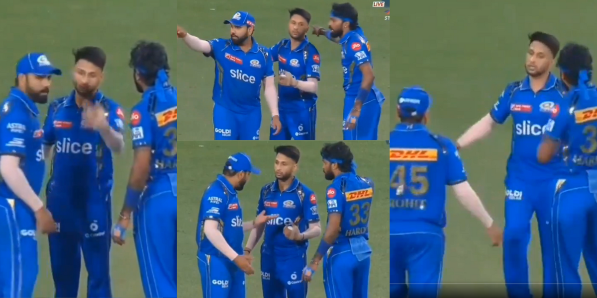 video akash madhwal ignored hardik pandya and listened rohit sharma advise during last over in pbks...