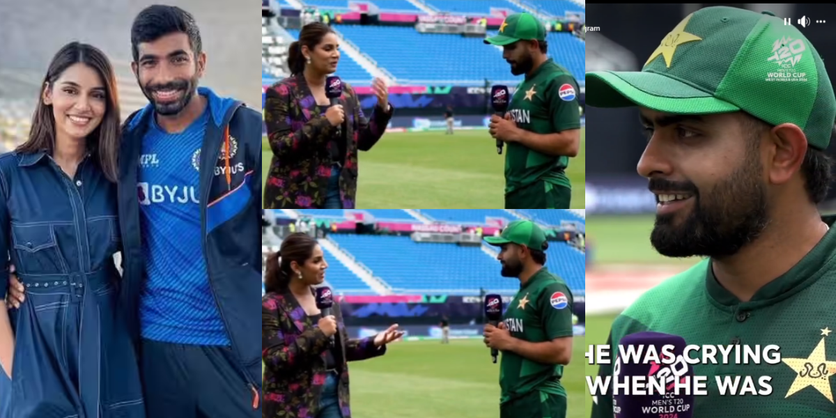 video-babar-azam-shared-a-story-with-jasprit bumrah wife sanjana-ganesan-after-pak-vs-can-match