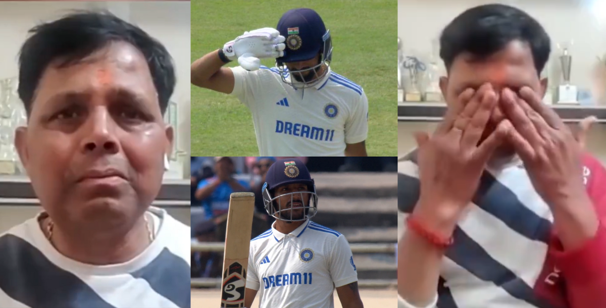 video dhruv jurel father got emotional as he smashed 90 run in tought condition team india in ranchi...