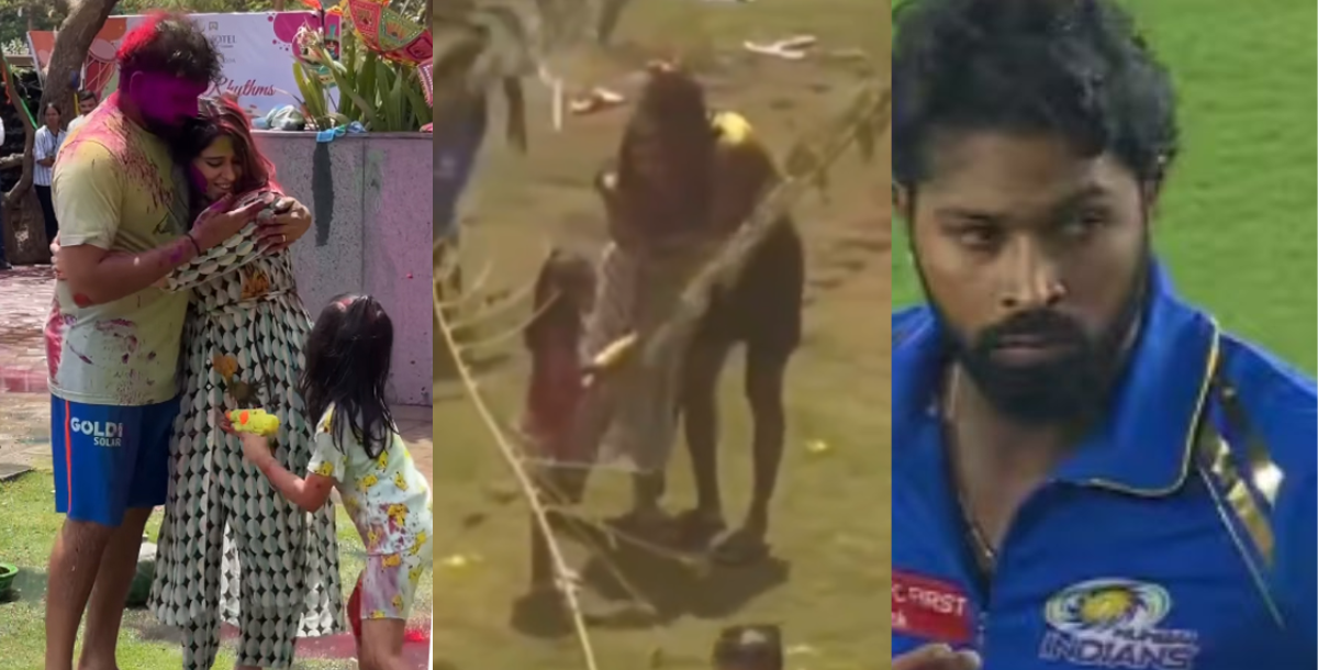 video hardik pandya hugs rohit sharmas wife ritika sajdeh during holi celebration