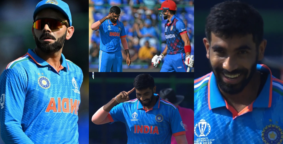 video jasprit bumrah celebrated like marcus rashford after taking ibrahim zadran wickets in ind vs a...