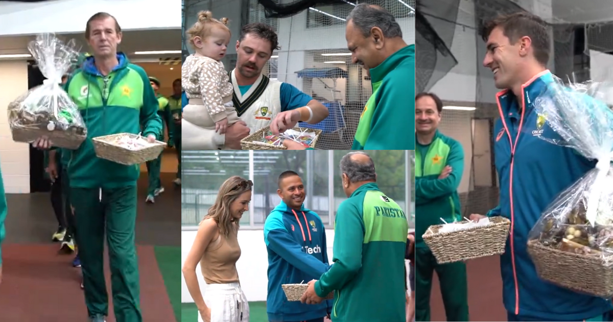video pakistani players gave christmas gift to australian players