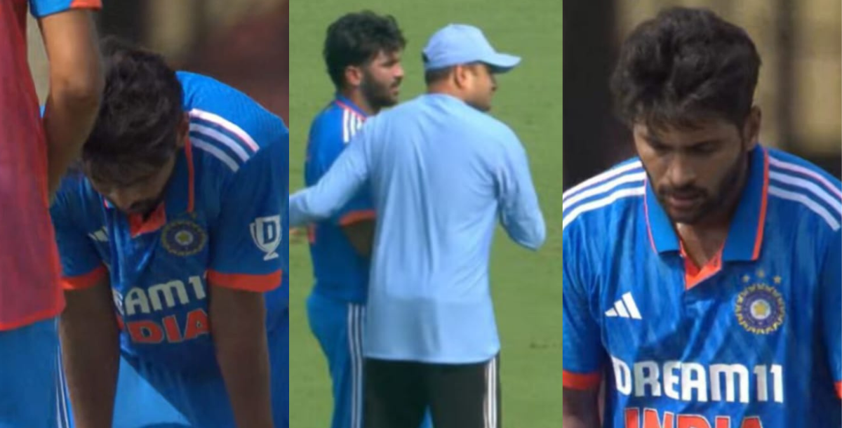 video shardul thakur got injured during ind vs aus 1st odi macth