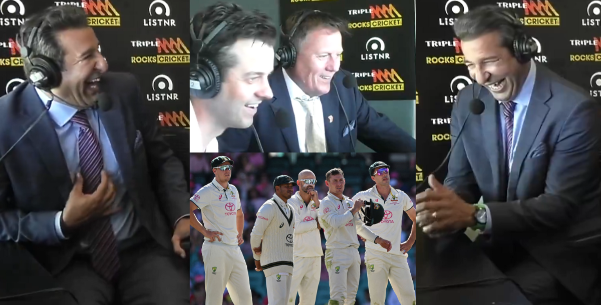 video wasim akram made fun of australian giants' english in live match