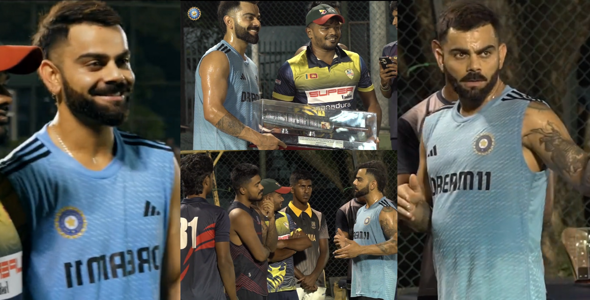 video young sri lankan player has gifted silver bat to virat kohli