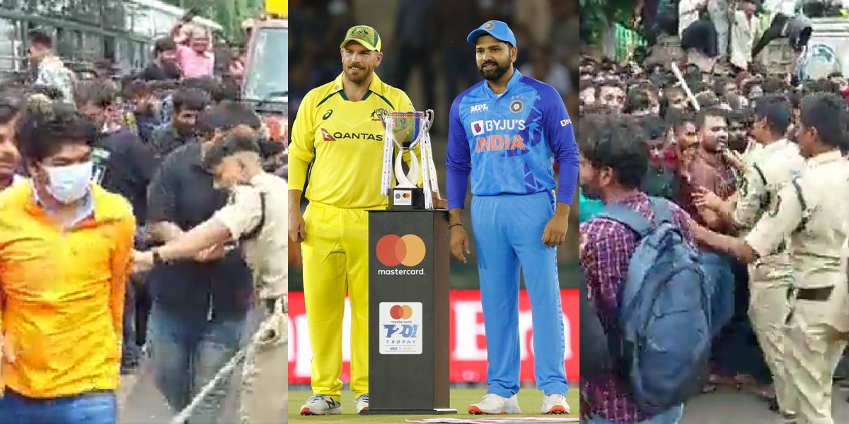 टिकट के लिए बेकाबू हुई भीड़ पर लाठी-डंडे लेकर टूट पड़ी हैदराबाद पुलिस, दौड़ा-दौड़ाकर लोगों को जमकर प...