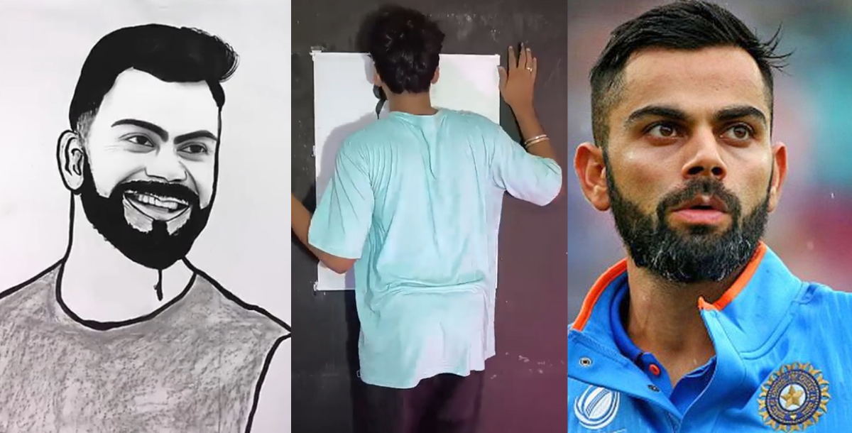 virat kohli fan made him painting with his tongue video gone viral