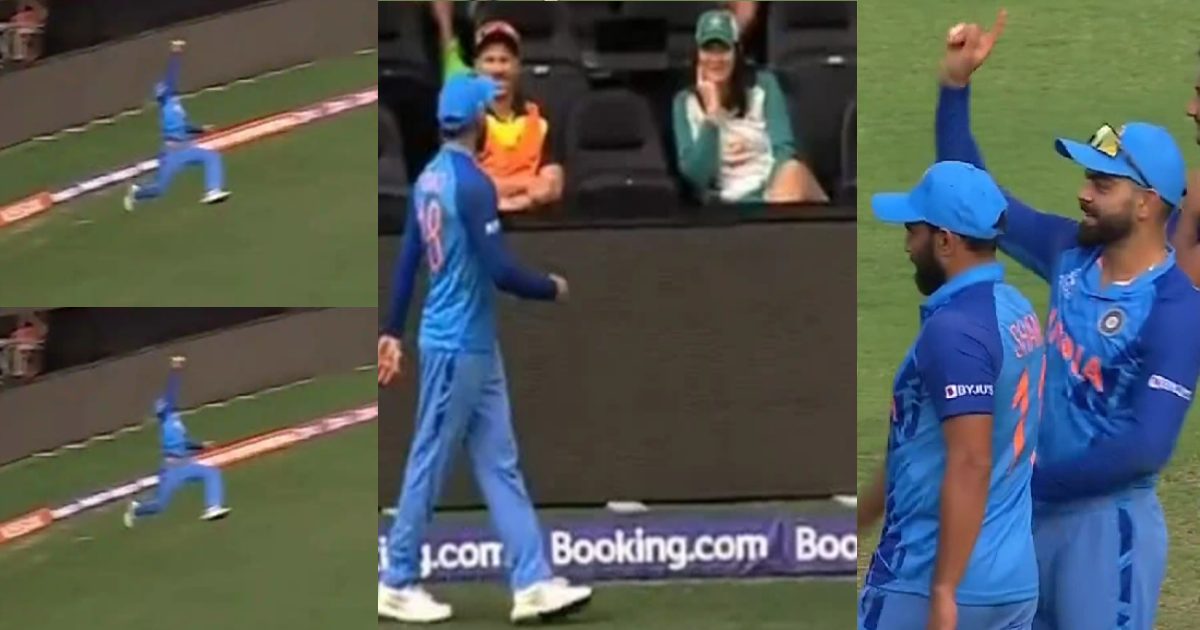 virat kohli fieding catch video viral on australia women fan reaction