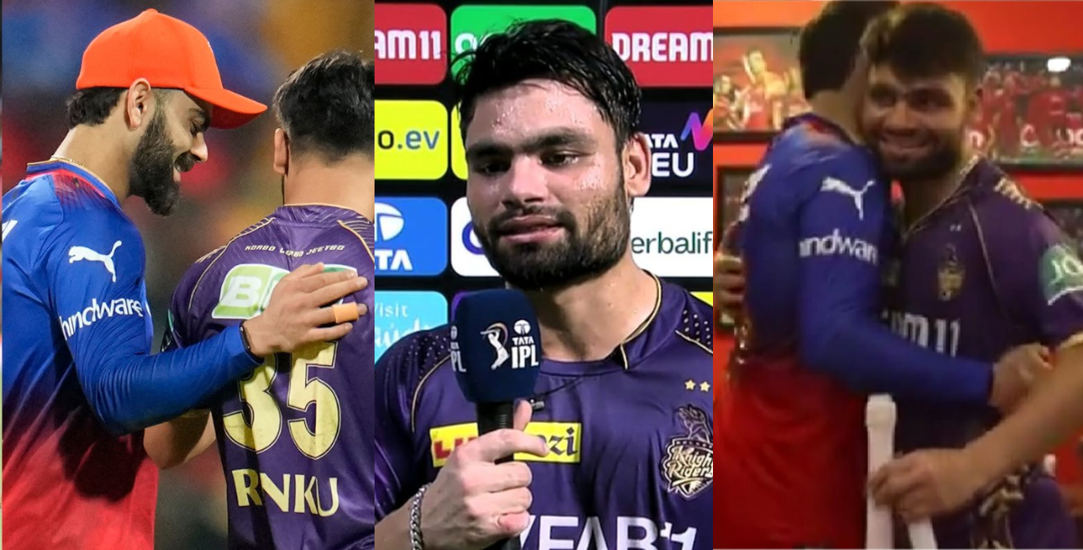 virat-kohli-gifts-bat-to-rinku-singh-after-rcb-vs-kkr-match-in-ipl-2024 photos viral