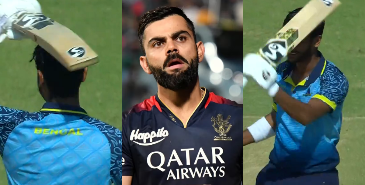 virat kohli teammate shahbaz ahmed hit century against haryana celebration video went viral