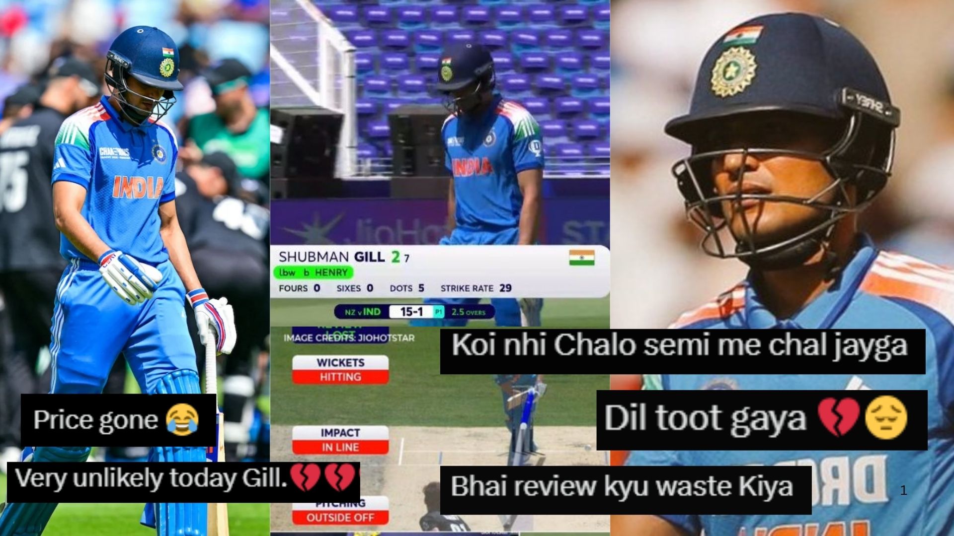 ''सेमीफाइनल में लुटिया डुबो देगा'', न्यूजीलैंड के खिलाफ Shubman Gill 2 रन पर निकली हेकड़ी, सोशल मीडि...
