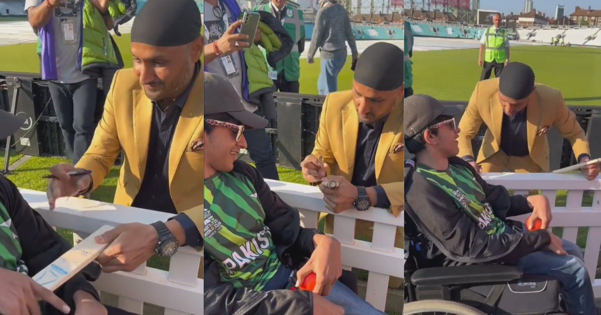 VIDEO: Harbhajan Singh ने पेश की दरियादिली की मिसाल, पाकिस्तानी फैन को घुटनों पर बैठकर दिया खास तोहफ...
